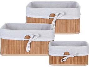 Set 3 Cosuri de depozitare Bambus
