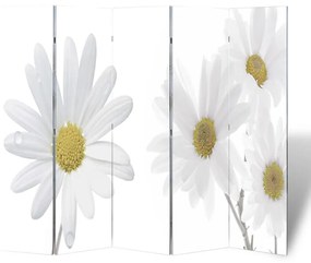 Paravan de cameră pliabil, 200 x 170 cm, flori