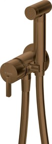 Baterie pentru bideu bronz periat, ingropat, cu dus de mana, Deante Silia Bronz periat