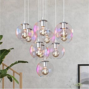 Eglo 901922 - Candelabru suspendat pe cablu ARISCANI 10xE27/60W/230V crom lucios