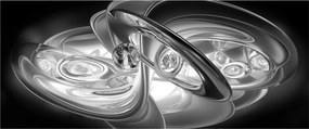 Tablou cu abstracțiune modernă în gri (120x50 cm)