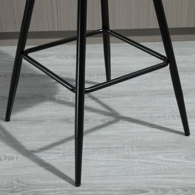 HOMCOM Set 2 Scaune Înalte în Stil Nordic cu Spătar și Suport pentru Picioare, 45x47x88 cm, Albastru | Aosom Romania