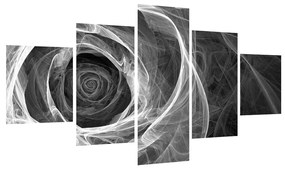 Tablou albnegru abstrac cu trandafir (125x70 cm), în 40 de alte dimensiuni noi