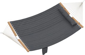Outsunny Hamac suspendat 325 cm cu pernă extra-lungă, țesătură matlasată, buzunar pentru reviste, interior și exterior, gri | Aosom Romania
