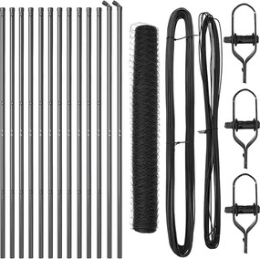 vidaXL Stâlp de gard. Gri 25 x 1,4 m (plasă de 50 mm) Oțel și PVC