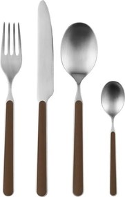 Tacâmuri maro/argintii din oțel inoxidabil 4 buc. pentru 1 persoană Noli – noo.ma