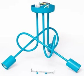 Lustră LED aplicată pentru copii OXFORD, 3xE27/15W/230V, albastră