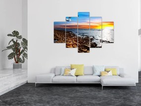 Tablou - Pescărușul zboară deasupra coastei (150x105 cm)