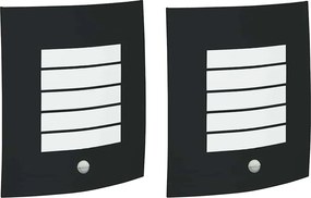 vidaXL Lumină de perete pentru exterior 2 pcs Negru 23.5 x 9 x 26 cm