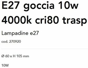 Bec LED, E27 10W 4000K cri80 transparent