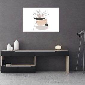 Tablou - Linie de artă flori N⁰1 (90x60 cm)