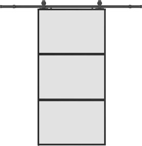 vidaXL Ușă glisantă cu set de feronerie neagră sticlă securizată
