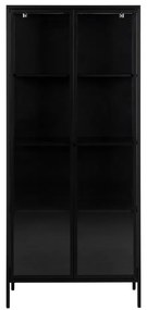 Vitrină din metal Actona Newcastle, înălțime 180 cm, negru