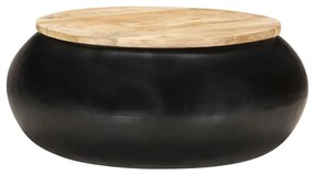 323533 vidaXL Măsuță de cafea, negru, 68 x 68 x 30 cm, lemn masiv de mango