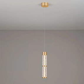 Pendul LED modern decorativ, alama aurie DECORO