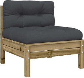 vidaXL Canapea de grădină fără cotiere cu perne, lemn de pin impregnat