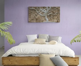 Tablou copacul abstract pe lemn în design bej