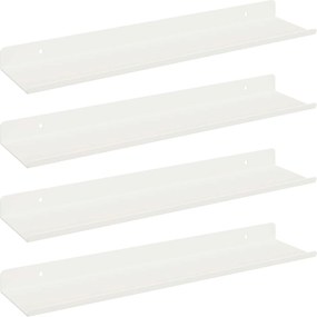 vidaXL Raft suspendat Pe perete 4 pcs Alb 40 x 9 x 2,5 cm Oțel