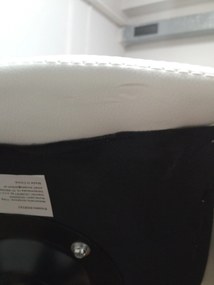 REDUCERE Scaun de birou alb-gri AVOLA din piele ecologica Calitatea a II-a