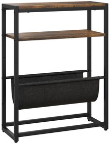 HOMCOM Masa de cafea cu etajeră și suport pentru reviste structură din oțel design industrial - 43l x 18P x 56H cm | Aosom Romania