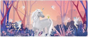 Tablou - Unicorn în pădurea fermecată (120x50 cm)