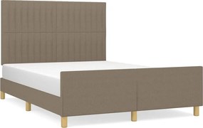 vidaXL Cadru de pat fără saltea, gri taupe, 140x200 cm, textil