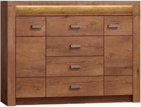 Comoda INFINITY I-07, frasin deschis, PAL melaminat, 137x42x104 cm