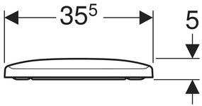 Set vas wc suspendat rimless, dreptunghiular, cu capac soft close, alb, Geberit Selnova Compact