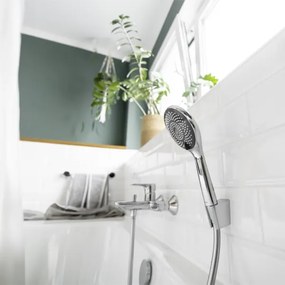 WENKO 23993100 - Cap de duș, sistem de economisire a apei, 11 x 11 cm, crom lucios/alb/gri
