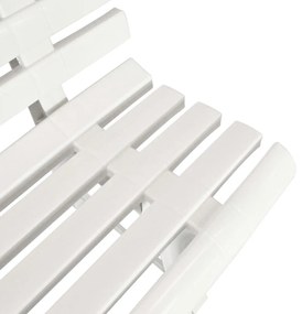 Banca de gradina, alb, 145,5 cm, plastic 1, Alb, 2