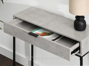 Măsuță consolă Norma M (beton + negru). 1110820