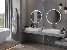 Mexen Gobi oglindă de baie iluminată, rotundă 70 cm, LED 6000K, anti-aburire - 9801-070-070-611-00