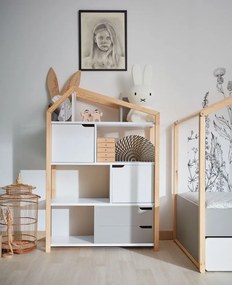 Biblioteca pentru copii Culoare Alb-Gri / Pin, MANHATTAN/PHOEBE