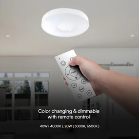 Plafonieră LED dimabilă LED/40W/230V 3000-6500K 39 cm alb + telecomandă