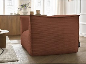 Fotoliu portocaliu cu tapițerie din catifea reiată Giorgia – Bobochic Paris