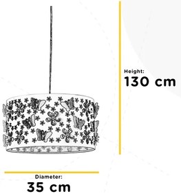 Lustră pe cablu ONLI TITILLA 1xE27/22W/230V mov/alb