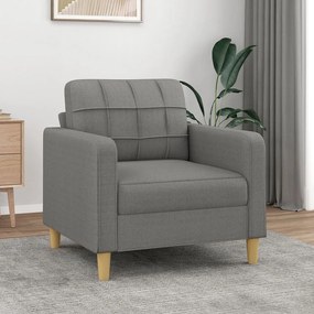 348598 vidaXL Fotoliu canapea, gri închis, 60 cm, material textil