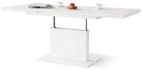 Mazzoni ORION Alb Mat - MĂSUȚĂ DE CAFEA EXTENSIBILĂ MODERNĂ