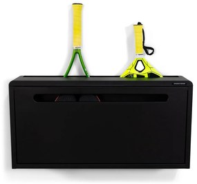 Pantofar negru cu deschidere înclinată/suspendat din metal 76x38x18 cm Sportiva – Spinder Design