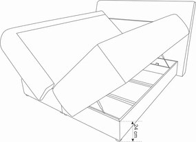 Pat matrimonial, Bergen Memory, 160x200 cm, cu spatiu pentru depozitare, Taupe