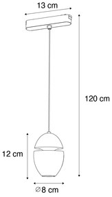 Lampă suspendată neagră modernă pentru sistem de șină monofazat, inclusiv LED - Magnetic Eggy