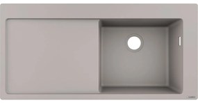 Chiuveta compozit Hansgrohe S51 SilicaTec gri beton dreapta 105x51 cm