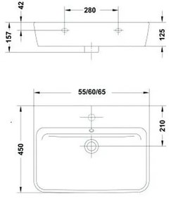 Lavoar suspendat alb 55 cm Gala Emma Square 550x450 mm