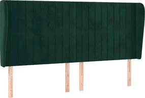 vidaXL Tăblie pat cu aripioare verde închis 183x23x118/128 cm catifea