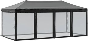 vidaXL Cort pliabil pentru petreceri cu pereți laterali, negru, 3x6 m