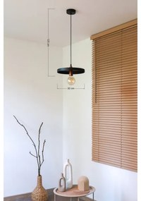 Duolla - Pendul pe cablu IRONLINE 1xE27/15W/230V, Ø 30 cm, negru/cupru