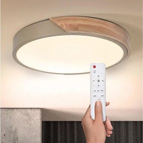 BRILAGI - Corp de iluminat LED dimabil PILANA LED/48W/230V stejar/bej Ø 40 cm + telecomandă