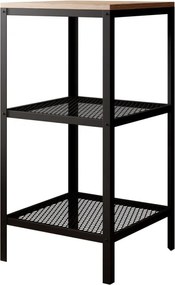 Raft metalic pentru carti, 40x80x40 cm, Rolin 2, ADRK Furniture (Culoare: Alb / Negru)