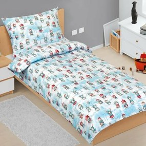 Bellatex Lenjerie de pat din bumbac pentru CrăciunAnimale în iarnă, 140 x 200 cm, 70 x 90 cm