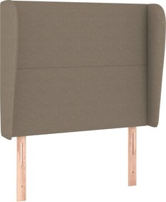 vidaXL Tăblie de pat cu aripioare gri taupe 103x23x118/128 cm textil
